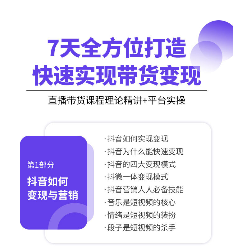 直播带货培训课程